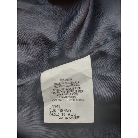 Van Heusen Boys Size 16 Navy Suit Jacket Blazer Coat 3 Button (Suit Separates) - Picture 8 of 9